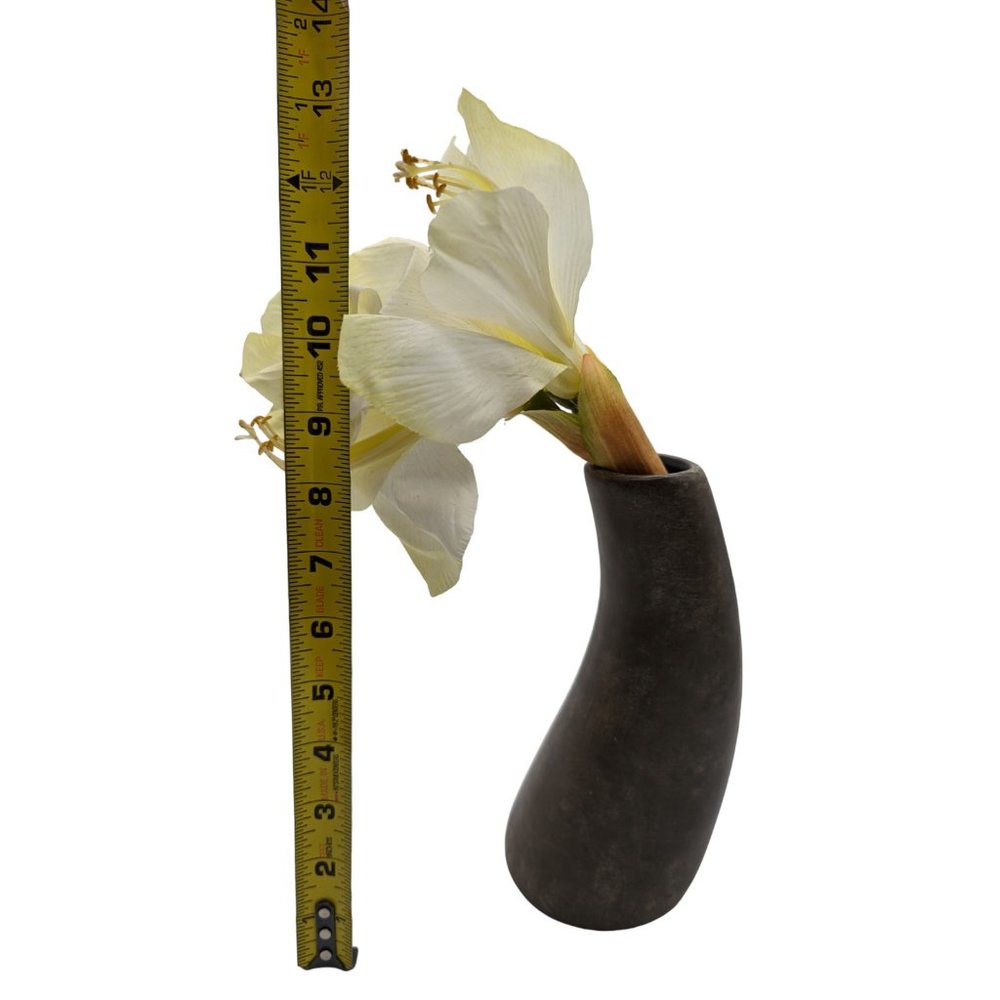 Rare Pier 1 Imports Ceramic Curved Potted Amaryllis Flower Home Decor 13 in - Picture 10 of 11